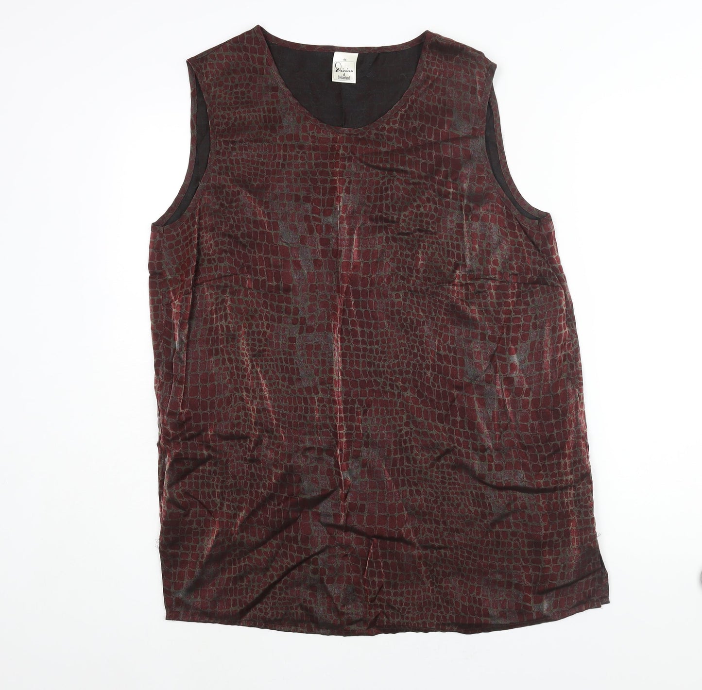 Davina Womens Red Animal Print Polyester Camisole Blouse Size 16 Round Neck - Snake Print