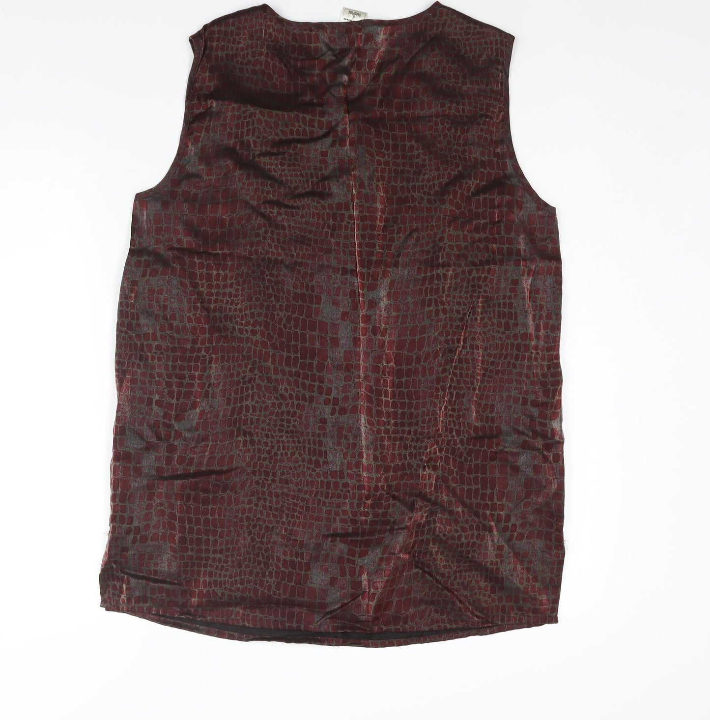 Davina Womens Red Animal Print Polyester Camisole Blouse Size 16 Round Neck - Snake Print