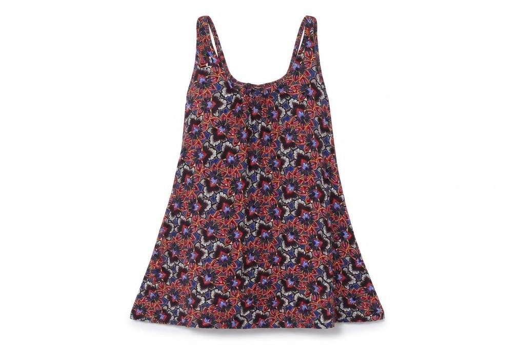 Marks & Spencer Womens Multicoloured Geometric Viscose Tunic Blouse Size 8 Scoop Neck