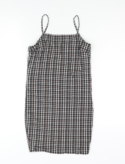 New Look Girls Black Check Polyester Shift Size 10-11 Years Square Neck Pullover
