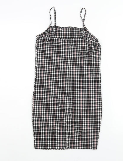 New Look Girls Black Check Polyester Shift Size 10-11 Years Square Neck Pullover