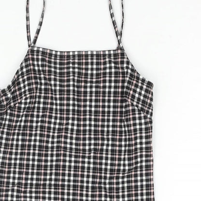 New Look Girls Black Check Polyester Shift Size 10-11 Years Square Neck Pullover