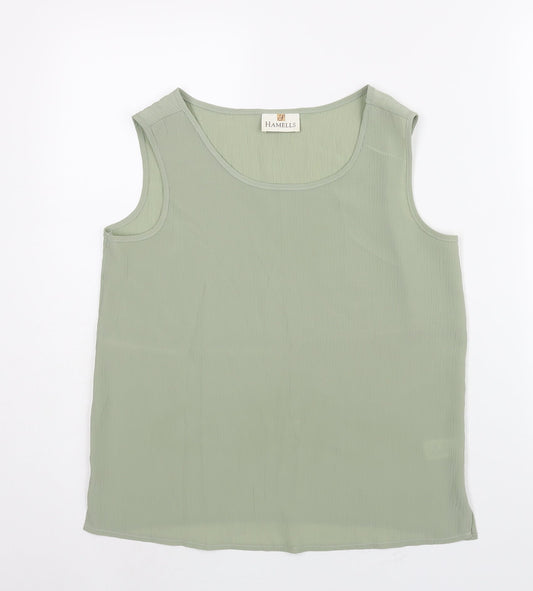 Preloved Hamells Womens Green Polyester Camisole Blouse Size 10 Scoop Neck - Front