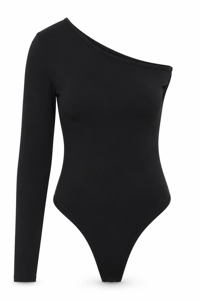 PRETTYLITTLETHING Womens Black Polyester Bodysuit One-Piece Size 8 Snap