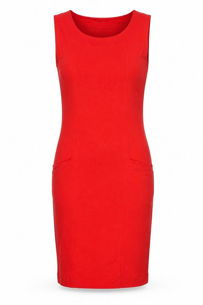ASOS Womens Red Viscose Bodycon Size 12 Round Neck Pullover - Pockets