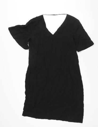 Additional front view of b.young women’s black lyocell shift, size UK 10, v-neck pullover