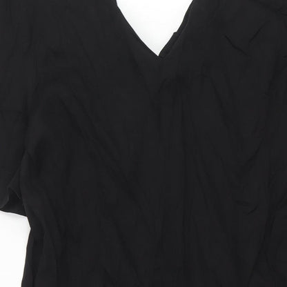 Brand and care label for b.young women’s black lyocell shift, size UK 10, v-neck pullover