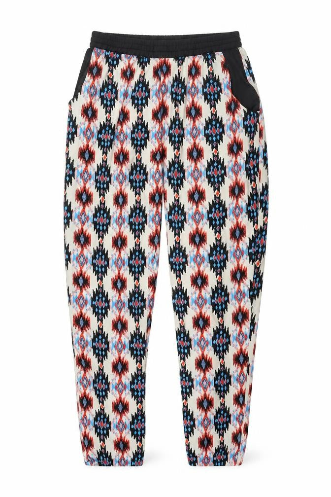 New Look Womens Multicoloured Geometric Polyester Harem Trousers Size 8 L29 in Regular - Elasticated Waist