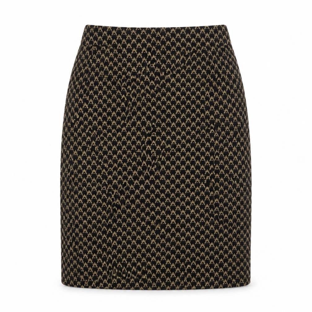 Marks & Spencer Womens Black Geometric Polyester Straight & Pencil Skirt Size 8 Zip