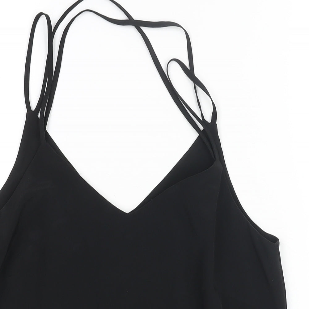 New Look Womens Black Polyester Camisole Blouse Size 10 V-Neck