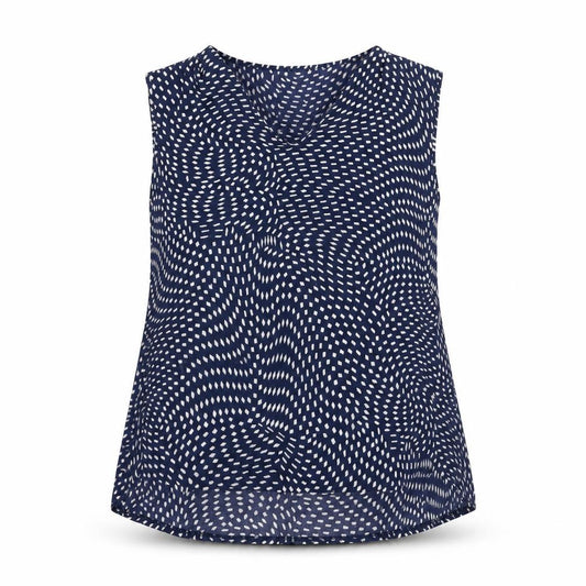 Saloos Womens Blue Geometric Polyester Camisole Blouse Size 20 V-Neck