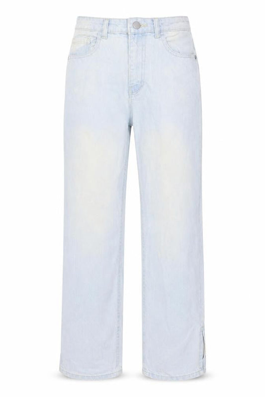 Zara Womens Blue Cotton Wide-Leg Jeans Size 8 L31 in Regular Zip