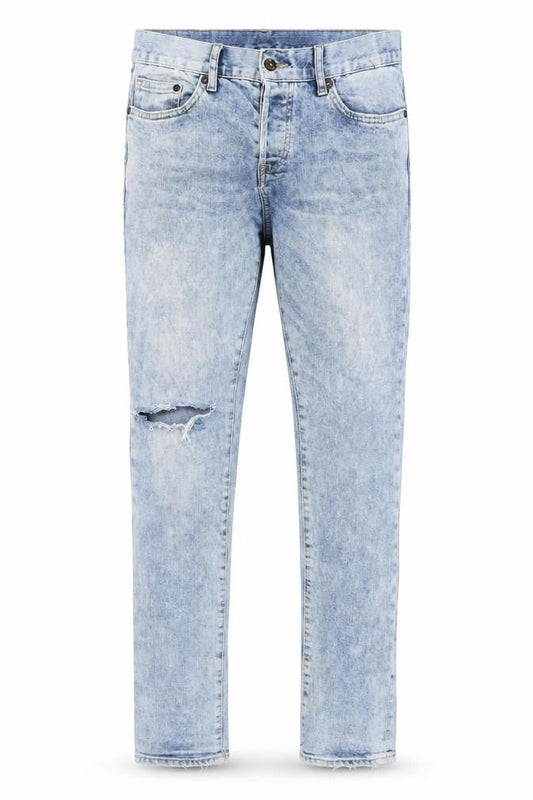 H&M Mens Blue Cotton Straight Jeans Size 30 in L32 in Slim Button
