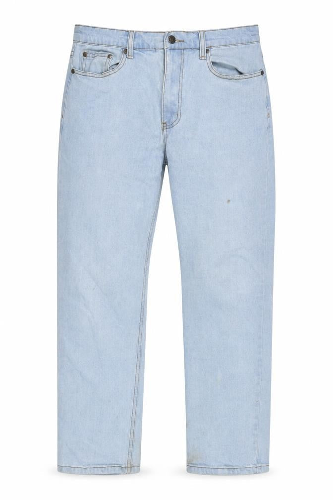 Cotton Traders Mens Blue Cotton Straight Jeans Size 32 in L30 in Regular Zip