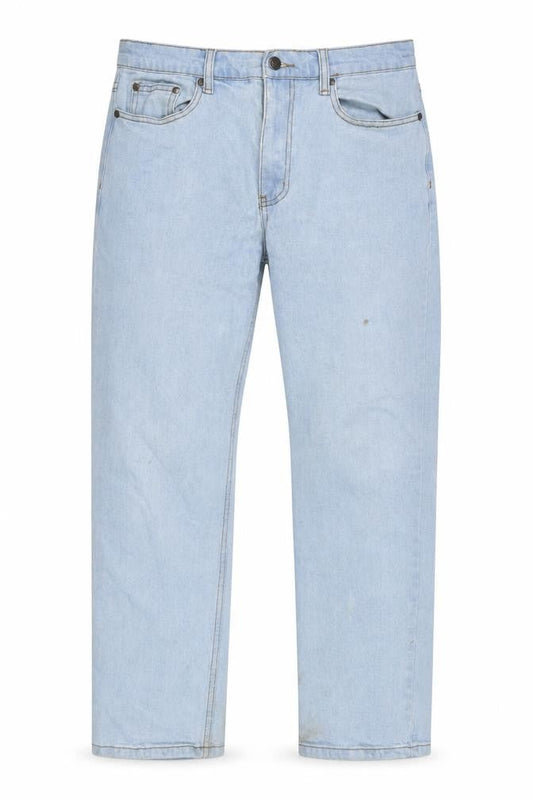 Cotton Traders Mens Blue Cotton Straight Jeans Size 32 in L30 in Regular Zip
