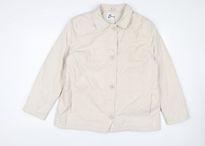 Elegance Womens Beige Jacket Size L Button