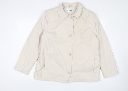 Elegance Womens Beige Jacket Size L Button