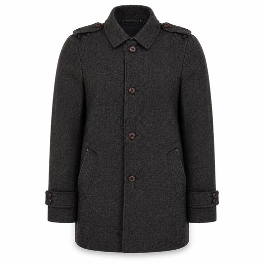 River Island Womens Grey Military Jacket Jacket Size M Button