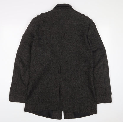 River Island Womens Grey Military Jacket Jacket Size M Button