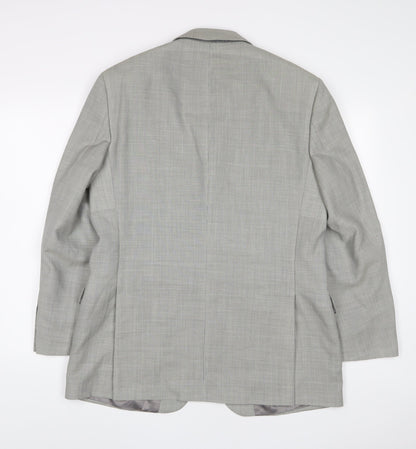 Marks & Spencer Mens Grey Wool Jacket Suit Jacket Size 40 Regular - Inside Pockets