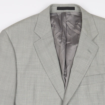 Marks & Spencer Mens Grey Wool Jacket Suit Jacket Size 40 Regular - Inside Pockets
