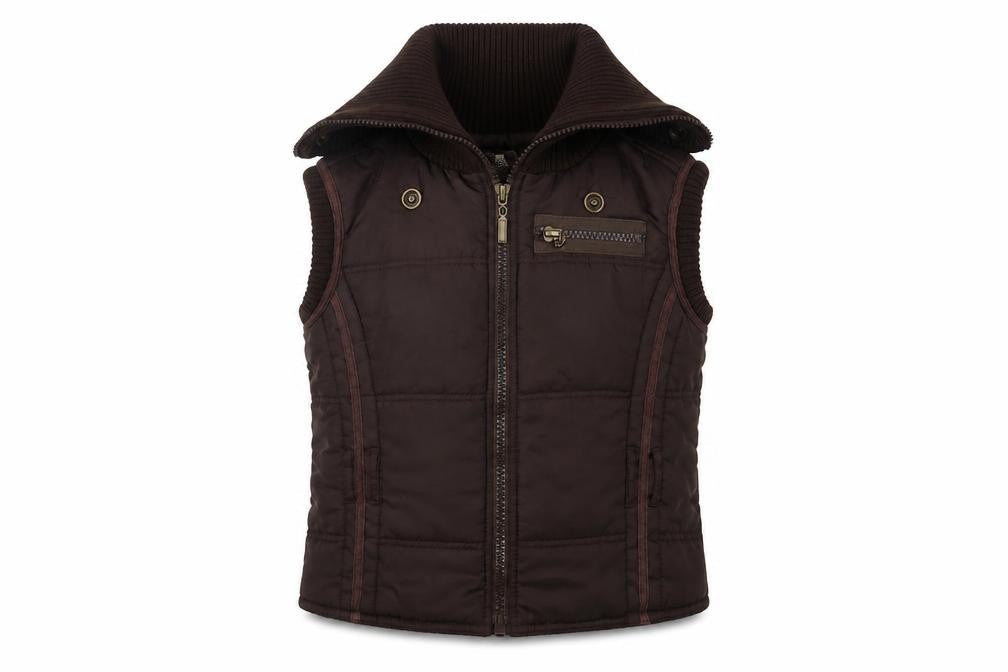 Moto Womens Brown Gilet Jacket Size 14 Zip