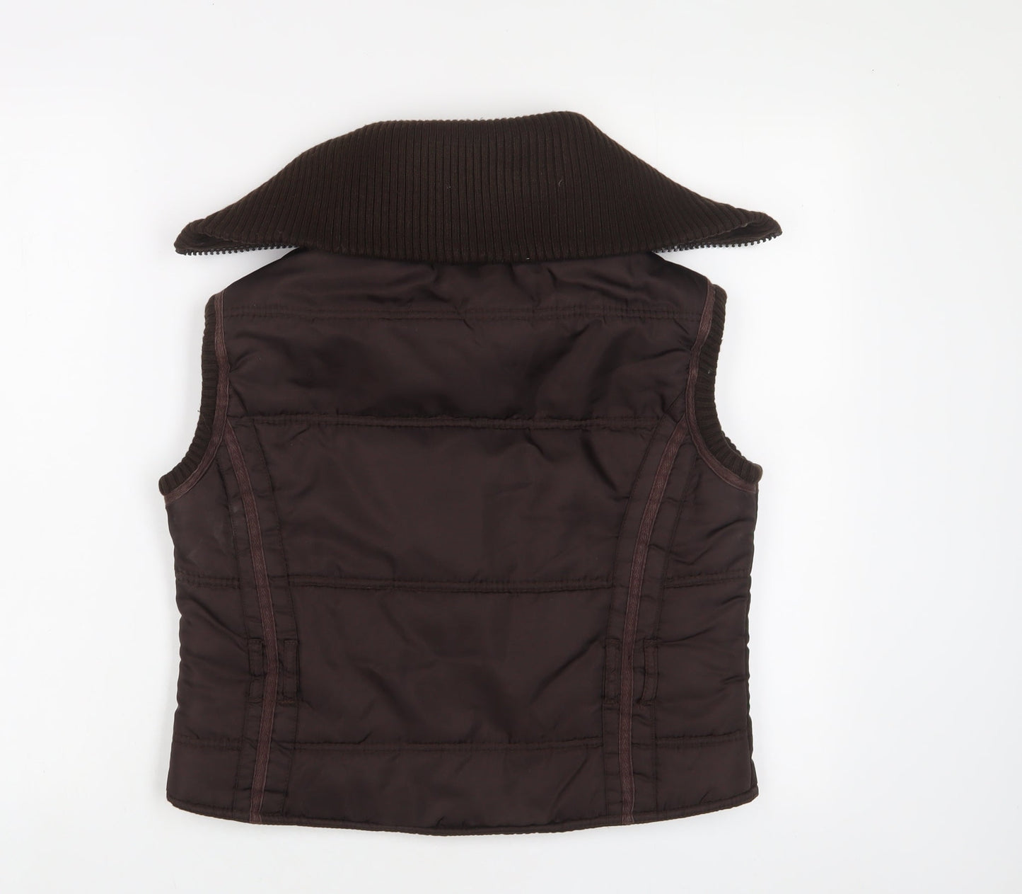Moto Womens Brown Gilet Jacket Size 14 Zip