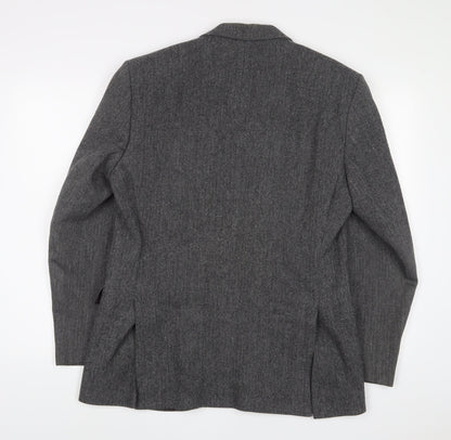IMC Mens Grey Wool Jacket Suit Jacket Size 40 Regular - Inside Pockets