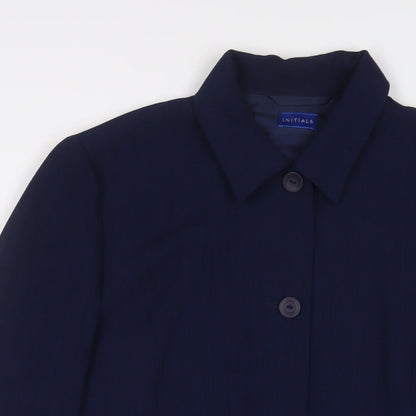 Initials Womens Blue Jacket Size 18 Button