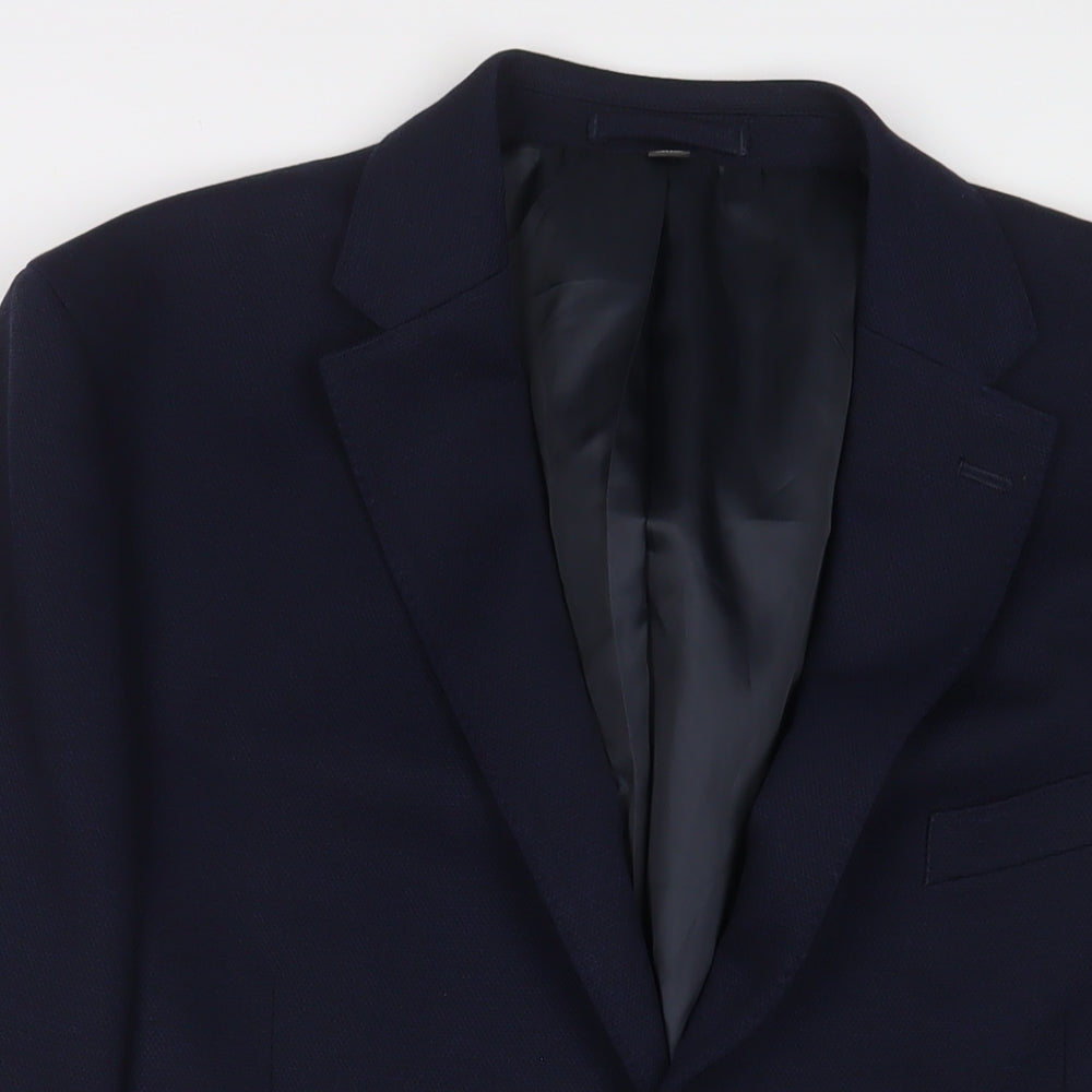 Marks and Spencer Mens Blue Polyamide Jacket Suit Jacket Size 44 Regular