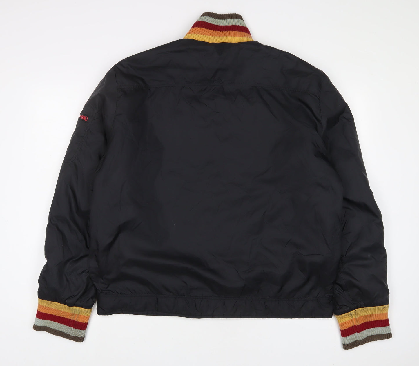 Unstable Womens Black Striped Jacket Size L Zip - Zip Pockets