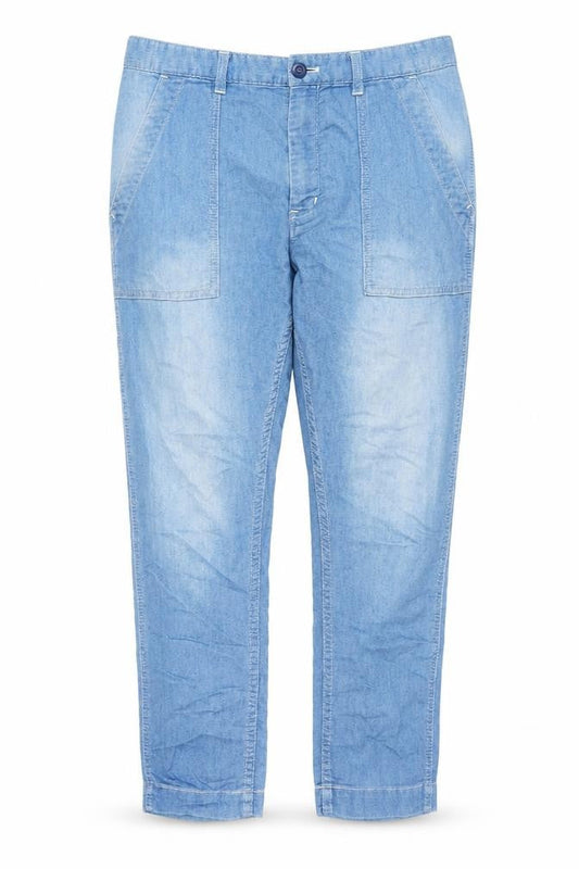 Global World Womens Blue Polyester Blend Capri Jeans Size M L24 in Regular Zip