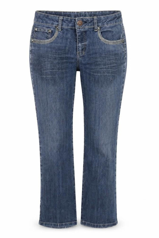 Woolworths Womens Blue Cotton Straight Jeans Size 34 in L24 in Regular Zip