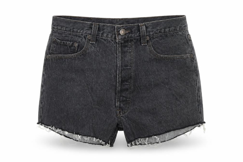 Levi's Womens Grey Polyester Blend Hot Pants Shorts Size 32 in L3 in Regular Zip - Customized Shorts
