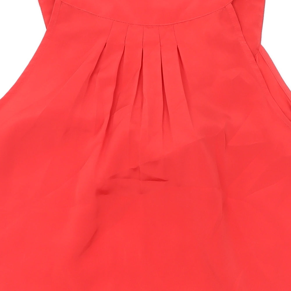 Et Vous Womens Pink Polyester Basic Tank Size 14 Scoop Neck