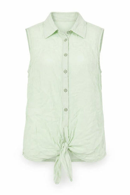 Warehouse Womens Green Viscose Basic Button-Up Size 8 Collared