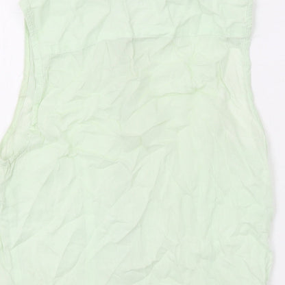 Warehouse Womens Green Viscose Basic Button-Up Size 8 Collared