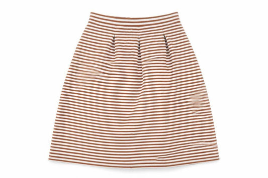Marks & Spencer Womens Orange Striped Polyester A-Line Skirt Size 12
