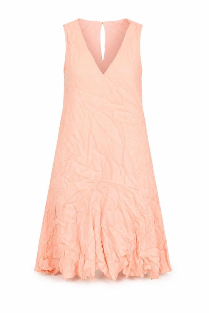 Marks & Spencer Womens Pink Viscose A-Line Size 12 V-Neck Button