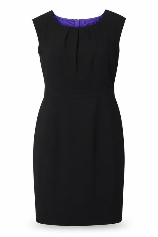Debenhams Womens Black Polyester A-Line Size 14 Boat Neck Zip