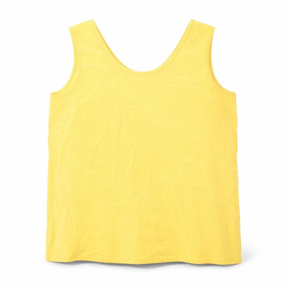 Paul Separates Womens Yellow Polyester Basic Tank Size 16 Scoop Neck
