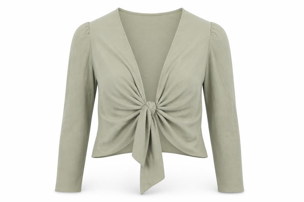 ASOS Womens Green V-Neck Polyester Shrug Jumper Size 16