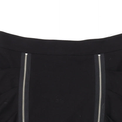 Warehouse Womens Black Polyester Mini Skirt Size 12 Zip