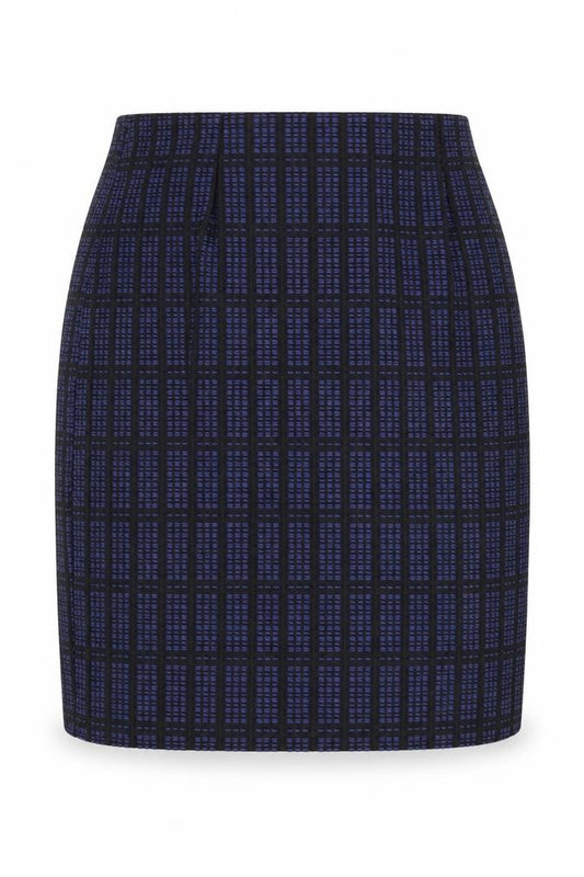 Topshop Womens Blue Geometric Cotton Mini Skirt Size 8 Zip