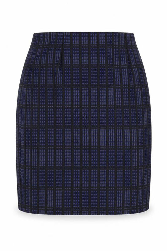 Topshop Womens Blue Geometric Cotton Mini Skirt Size 8 Zip