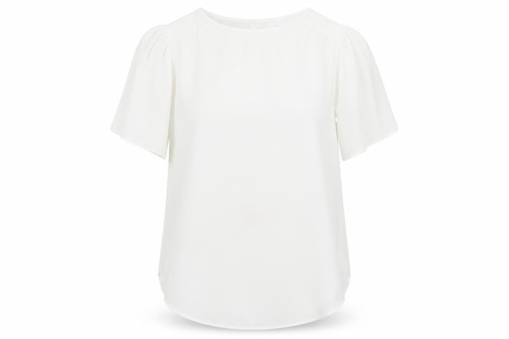 New Look Womens White Polyester Basic Blouse Size 12 Round Neck