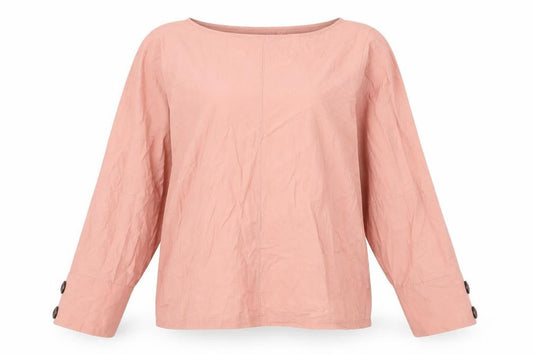 Zara Womens Pink Cotton Basic Blouse Size M Round Neck