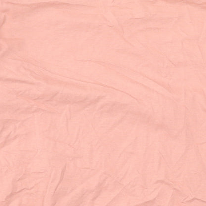 Zara Womens Pink Cotton Basic Blouse Size M Round Neck