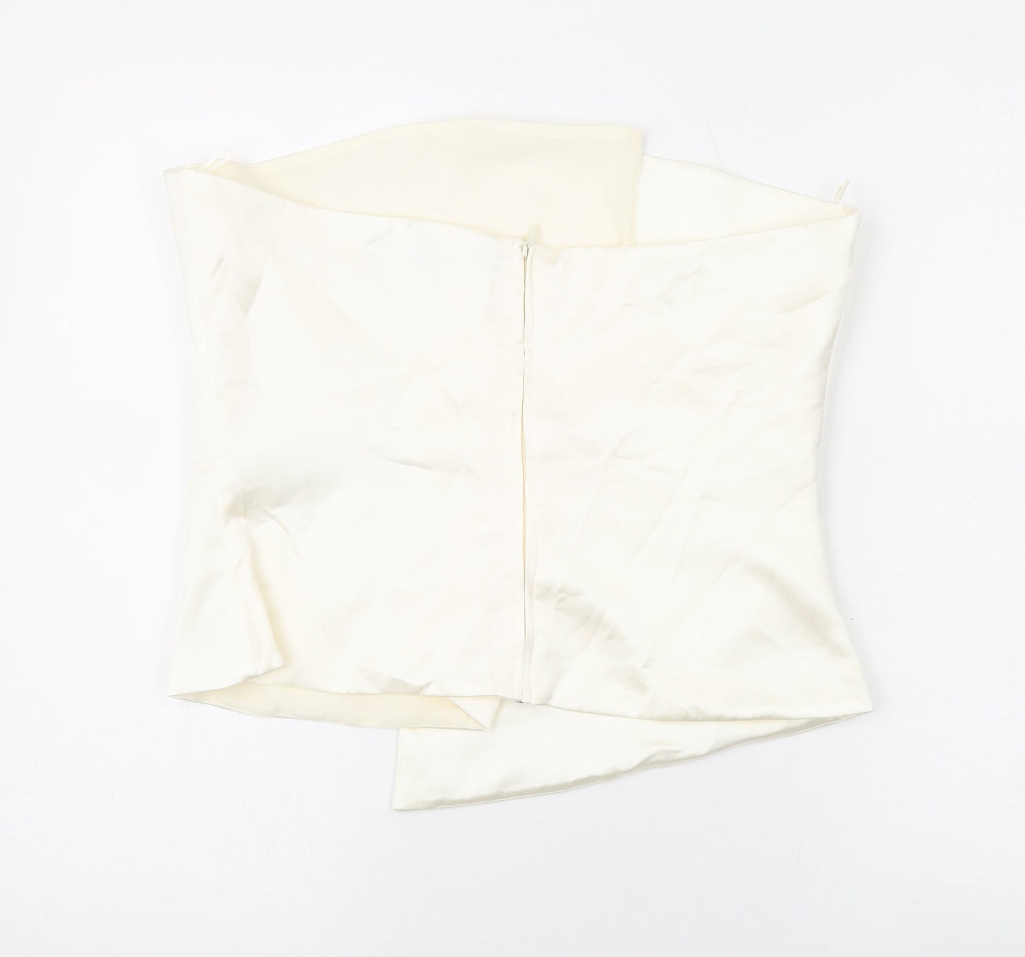 Zara Womens Ivory Polyester Basic Blouse Size XL Off the Shoulder