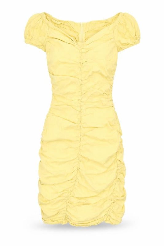 Zara Womens Yellow Polyester Bodycon Size XS Sweetheart Zip